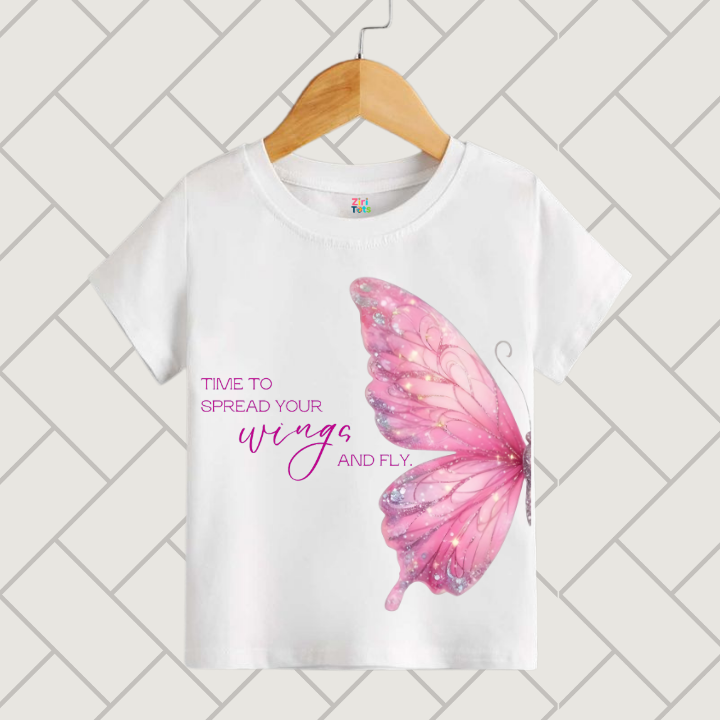 Pink Butterfly Wings Graphic T-Shirt