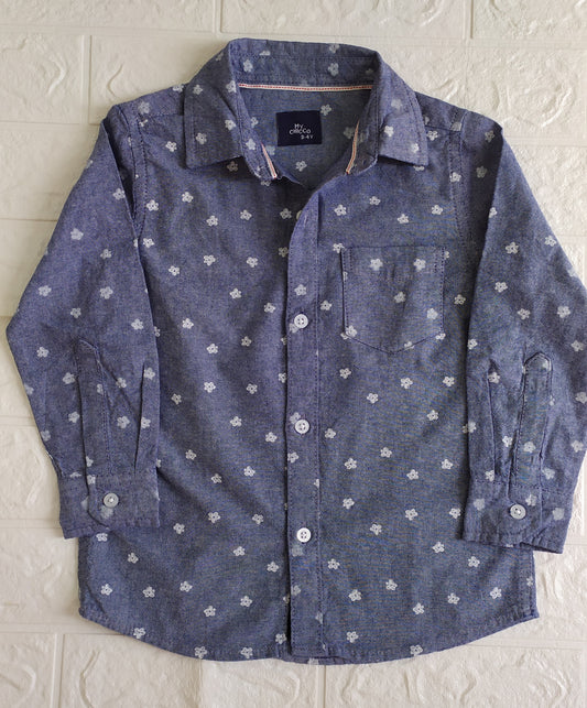 Navy Floral Button-up