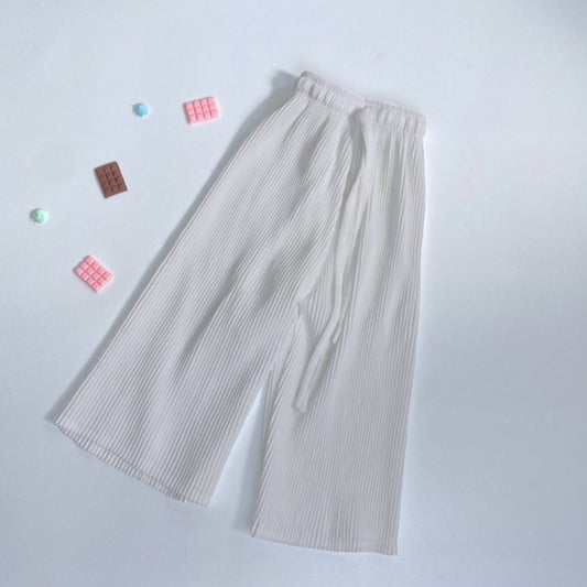 white Crinkle Trousers
